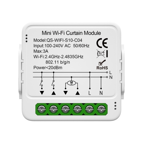 Tuya WiFi Smart Curtain Switch Module Home Intelligent Appliance Curtain Blind Roller Shutters App Control Timer Function and Group Share Compatible with Alexa Google Home Voice Control 