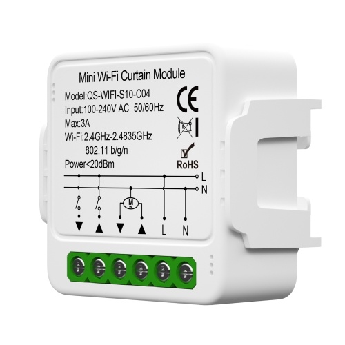 Tuya WiFi Smart Curtain Switch Module Home Intelligent Appliance Curtain Blind Roller Shutters App Control Timer Function and Group Share Compatible with Alexa Google Home Voice Control 