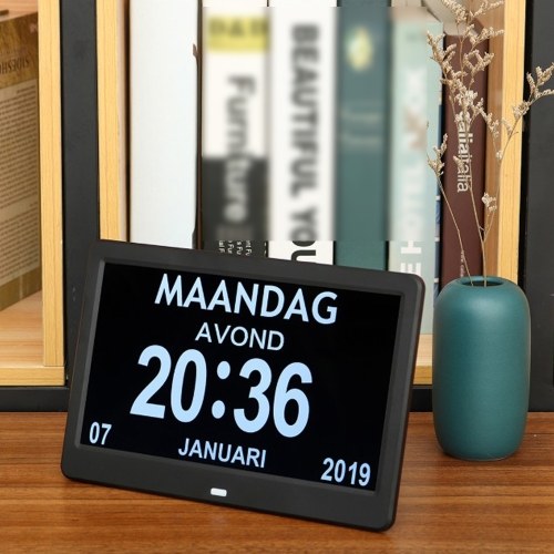 

10.1 Inch High Definition Digital Large Non-Abbreviated Day Clock Date Time Display Table Alarm Clocks