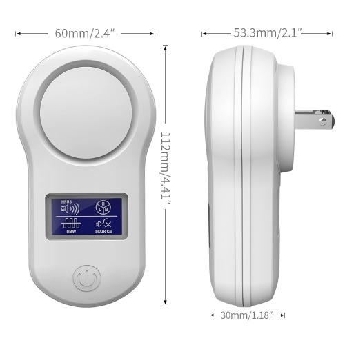 

Supersonic Wave Mosquito Dispeller Electromagnetic Wave Mouse Expeller LCD Display Superaudible Mouse Repellent Insect Repeller with Large Horn Dynamic Frequency Conversion