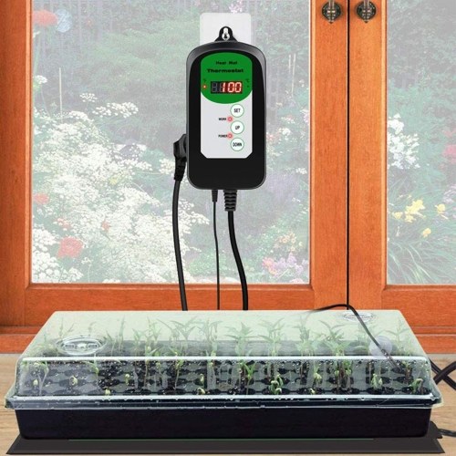 

Digital Temperature Control Sensor Regulator Heating Plant Reptile Temperature Control Instrument Temperature Controller Heating Pad Digital Display Adjustment Sensor Thermostat