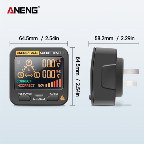 ANENG AC11 Socket Tester Electric Leakage Detector LCD Display 