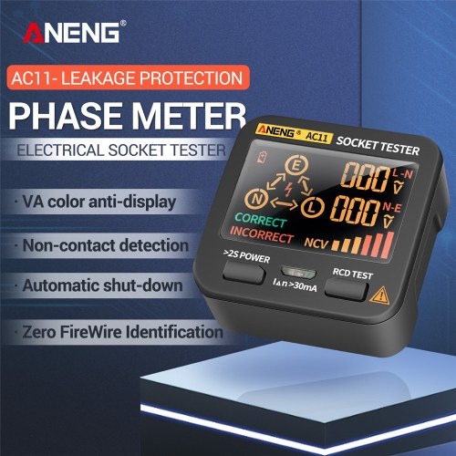 ANENG AC11 Socket Tester Electric Leakage Detector LCD Display 