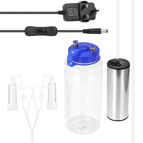 

Electric Milking Machine Vacuum Milker Set for Farm Livestock Tool with 2L Large Capacity Milk Storage Can