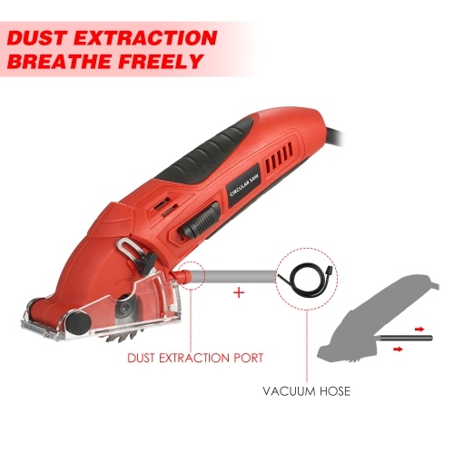 

Mini Circular Saw 400W 3400RPM Comapct Circular Saw Tile Saw with 3 Saw Blades and Vacuum Adapter Multifunctional Electric Saw DIY Power Tool Cut Wood Metal Drywall Tile and Plastic