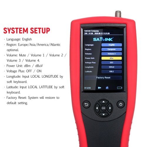 

Satellite Finder 3.95inch TFT Touch-screen Satellite Signal Meter Digital Satellite Signal Finder Digital Satfinder Spectrum Analyzer 950~2150MHz UK Plug