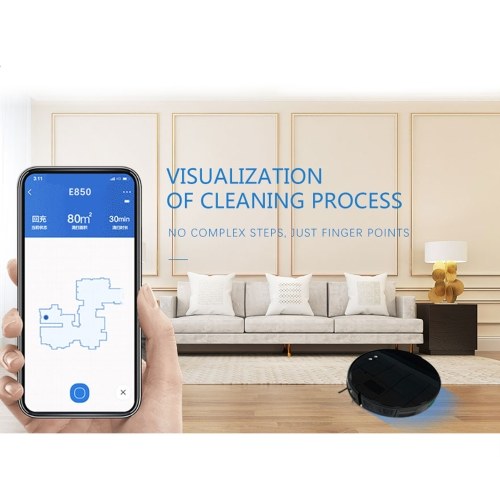 

2000Pa Robot Vacuum Smart Navigation Robotic Sweep and Mop Cleaner Compatible with Google Assistant Alexa 120min Runtime Multiple Cleaning Modes for Pet Hairs Hard Floor Carpet Self-Charging