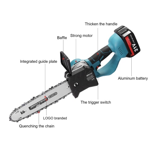 

21V Portable Electric Pruning Saw Small Wood Spliting Chainsaw One-handed Woodworking Tool for Garden Orchard
