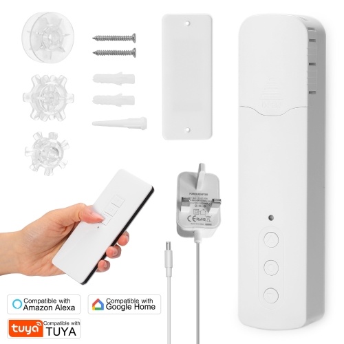 Tuya WiFi TM616EGWT Intelligent Pull Bead Curtain Motor Remote Controller Intelligent Home Household Hotel Electric Curtain Motors Mobilephone APP Control Voice Control Quiet Compatible with Alexa Google Home