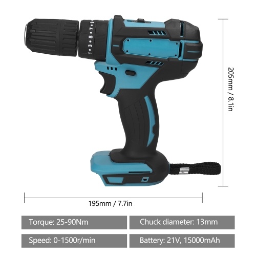 

21V Multifunctional Electric Cordless Drill High-power Lithium Battery Wireless Rechargeable Hand Drills Brushless Motor Home DIY Electric Power Tools