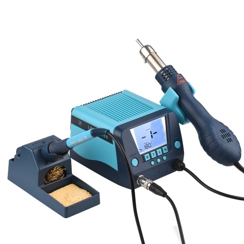 Bakon BK881 Estación de soldadura y pistola de soldadura 2 en 1 Estación de retrabajo digital multifuncional Pistola de aire caliente Herramienta para soldar y desoldar Pantalla LCD