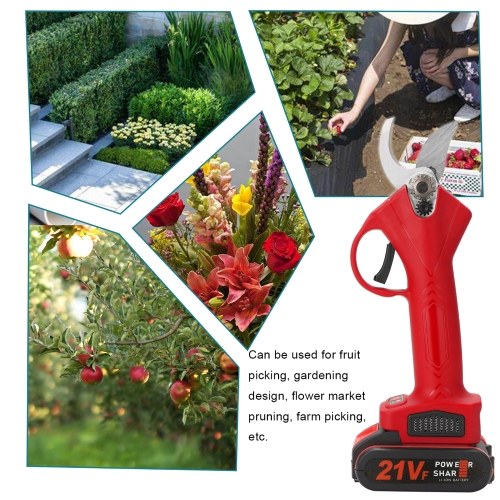 

KKmoon 21V Cordless Electric Pruner Pruning Shear Efficient Fruit Tree Bonsai Pruning Branches Cutter Landscaping Tool