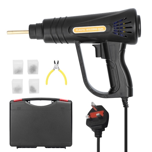 

70W Portable Handheld Plastics Welding Machine Panel Crack Repairs Kit Thermal Cutting Hot Stapler Plastics Hole Repairing Tool Set with 4 Boxs Staple