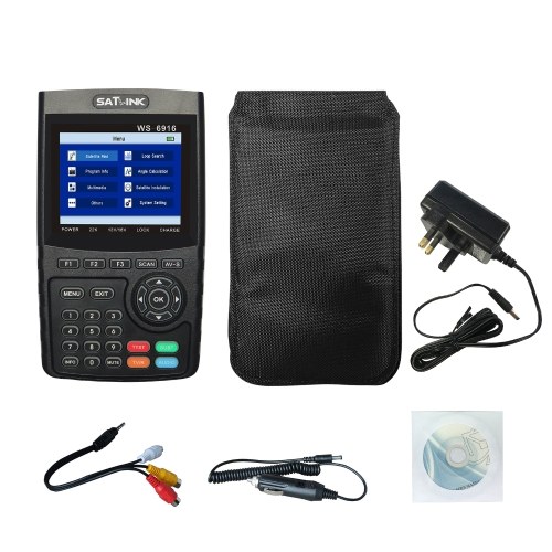 

WS-6916 Digital Satellite Finder Meter HD Digital Satellite TV Finder Digital Satellite Signal Finder Meter with Carrying Pouch and Strap