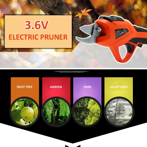 

Electric Pruning Shear Rechargeable Home Garden Scissors Cordless Secateur Fruit Tree Branches Cutter 3.6V 1.5AH 1.2S / time 15-20min(US PLug)