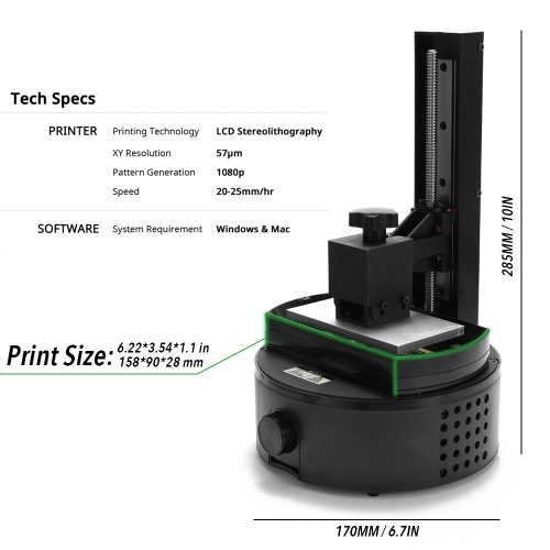 

Stereolithography Technical Grade LCD High Precision Photosensitive Resin SLA Home Jewelry Model Kits 3D Printer