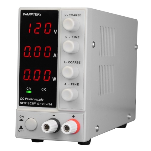 

WANPTEK NPS1203W 0-120V 0-3A Switching DC Power Supply 3 Digits Display LED High Precision Adjustable Mini Power Supply AC 115V/230V 50/60Hz Voltage & Current Regulated Dual Output