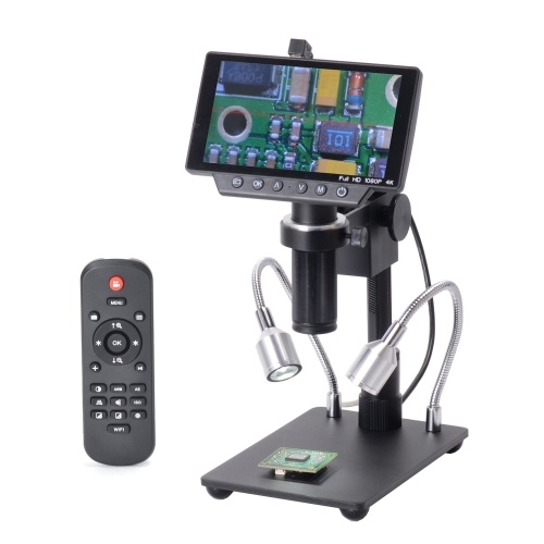 HY-1070 5 Inch Screen 16MP 4K 1080P 60FPS USB & WIFI Digital Industry Microscope Camera 150X C-mount Lens 1/2.3 Imaging Sensor