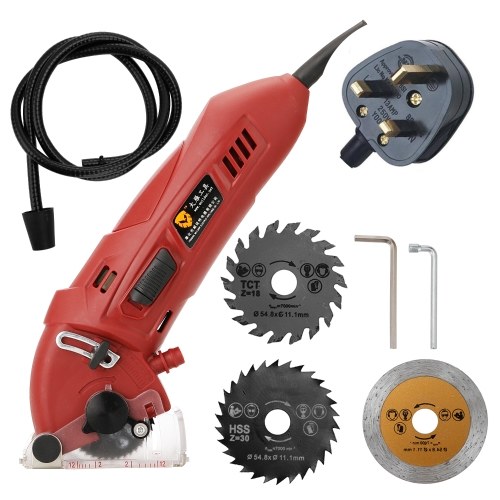 400W Multifunctional Mini Electric Circular Saw Kit Cutting Machine Set DIY Blades Guide Ruler Woodworking Tool