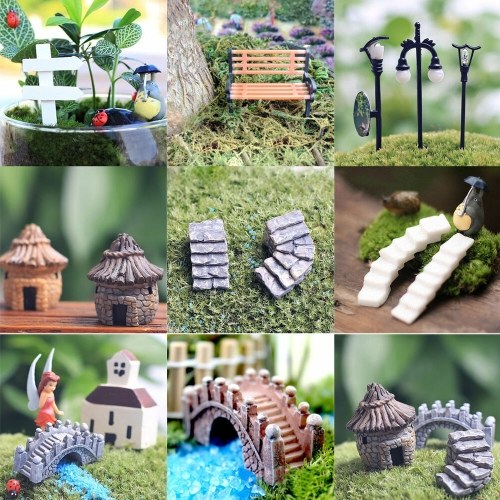 

LATEST Miniature Fairy Garden Ornament Decor Pot DIY Craft Accessories Dollhouse yellow brick arch bridge