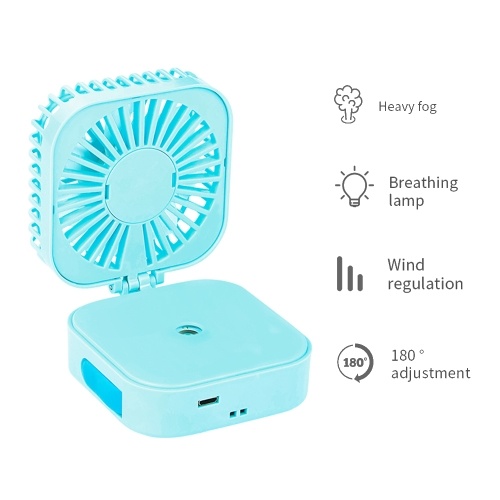 

Portable Misting Fan Wireless Cool Mist Humidifiers with Fan USB Rechargeable Foldable Travel Fan with Colorful Nightlight for Camping Hiking Outdoor