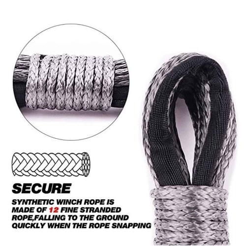 

15m Winch Rope 7700lb Pull Line Cable Nylon Towing Rope Car Wash Maintenance String for ATV UTV Off-Road