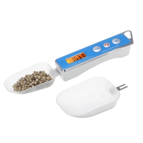 KKmoon Báscula de cuchara digital Báscula de cuchara de medición electrónica Báscula de cuchara de cocina doméstica Báscula de alimentos con función de tara Capacidad 0.05g a 500g Unidad de soporte g / oz / gn / ct / dwt