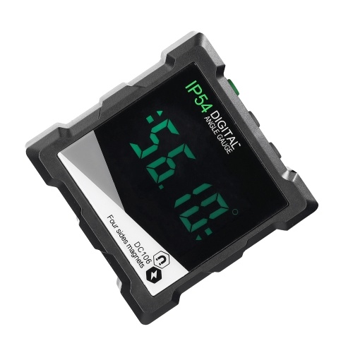 

4*90° IP54 Portable Digital Inclinometer LCD Display 360° Digital Slope Level Four Side Magnetics Multifunction Protractor Data Hold Function