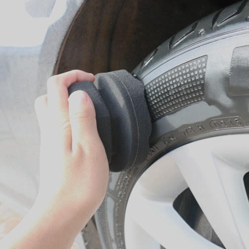 

3-Piece Tire Dressing Applicator 4 Inch Durable Washable Reusable Car Detailing Foam Sponge Tire Cleaner Black