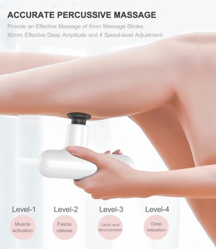 

Mini Electric Massager Handheld Percussion Massager Muscle Massage Gun with 4 Massage Heads 4 Speed Level Rechargeable 2000mAh Battery for Neck Back Pain Relief