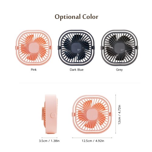 

USB Desktop Fan 360° Rotatable Quiet Mini Desktop Table Fan 3-Speed Control for Home Office Dorm