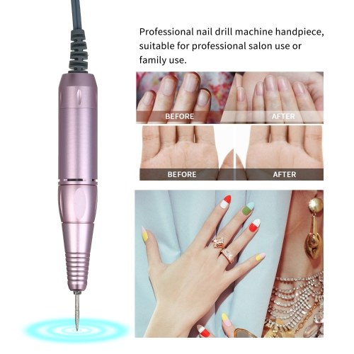 Trapano elettrico professionale per nail art Maniglia per penne Lima per smerigliatrice smerigliatrice Manipolo Manicure Strumento per pedicure Accessori per nail art Rosa