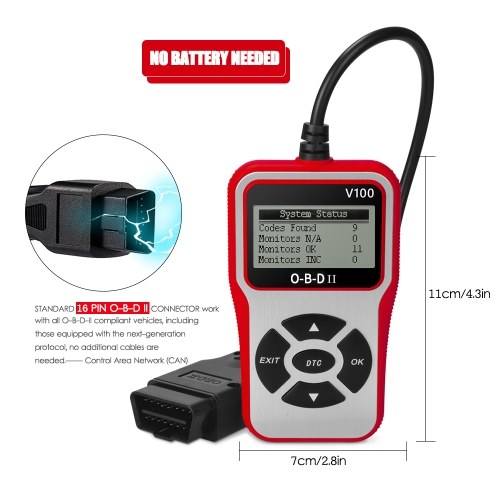 

Universal O-B-D II Scanner Car Engine Fault Code Reader E-O-B-D O-B-D 2 CAN Diagnostic Scan Tool for O-B-D II Protocol Cars Since 1996