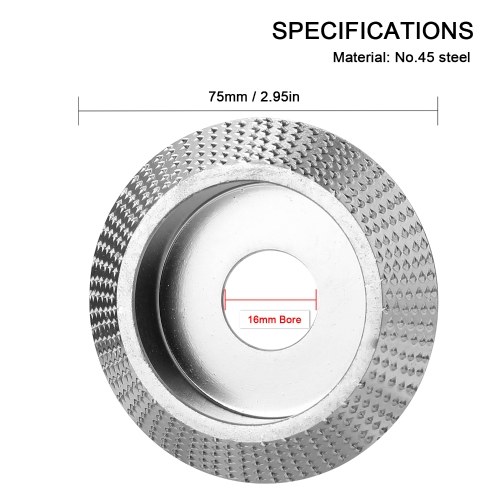 

NO.45 Steel Grinding Wheel Sanding Carving Rotary Tool Abrasive Disc for Angle Grinder with 16mm Bore