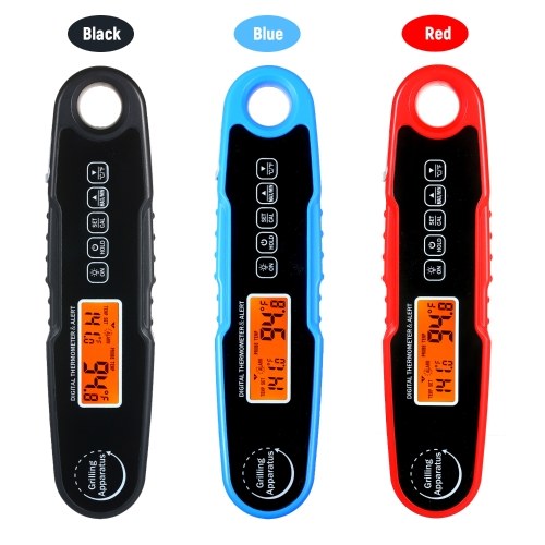 

Handheld Food Temperature Meter Folding Waterproof Thermometer Digital Meat Thermometer Cooking Temperature Meter BBQ Thermometer -20~300℃ LCD Display with 304SS Probe