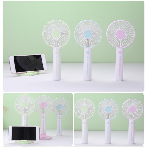 

ini Handheld Fan USB Desk Fan 3 Speed Adjustable Mini Personal Fan USB Recharging Battery Operated Small Desk Cooling Face Fan with Phone Stand Hanging Rope and Mirror for Home Camping Disney Travel Green