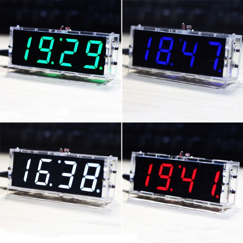 Kit luce compatta a 4 cifre DIY orologio LED digitale controllo Display temperatura data tempo con custodia trasparente