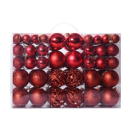 100pcs Christmas Baubles Kit Christmas Tree Decoration Hanging Balls Set with Storage Box
