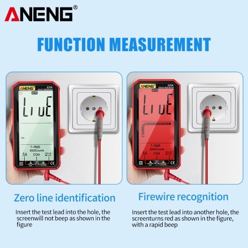 ANENG 4.7-Inch LCD Display AC/DC Digital Multimeter Ultraportable True-RMS Multimeter Auto-Ranging Multi Tester with Amp Volt Ohm Capacitance Continuity Temperature Frequency Diode Tests NCV Tester for Electronics Automotive HVAC Tech 