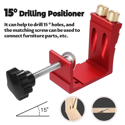 

Woodworking Oblique Hole Locator 15 ° Drilling Positioner Inclined Hole Digging Hole Opener Drill Locator Making Furniture Accessories Woodworking Tool