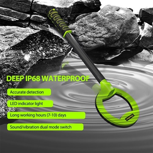 

USB Rechargable Handheld Metal Detector Underwater Treasure Finder 5.9 Inch Search Coil Dive Mode Waterproof Outdoor Treasure Finder Sound Vibrations Alarm Function with LED Lights