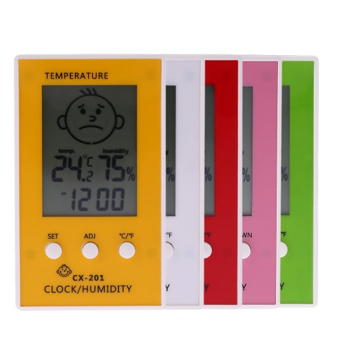 

LCD Digital Thermometer Hygrometer Clock Temperature Humidity Measurement °C/°F Comfort Level Display