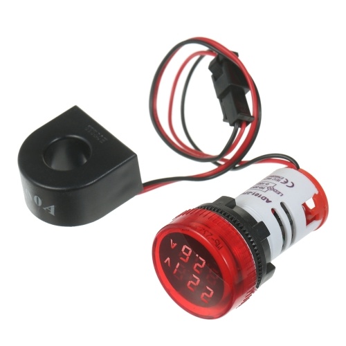 

Mini Round Digital Volt-ammeter Voltammeter Ammeter Voltmeter Double LED Display Voltage & Current Meter Panel Meter AC50-500V AC0-100A