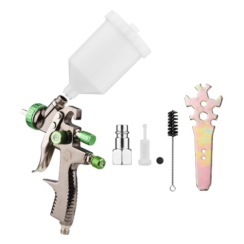 LVLP 1.3mm Air Spray Gun Kit 600cc Fluid Cup Gravity Feed Air Paint Sprayer Mini Handheld 360-degree Paint Spraying Gun for Car Repair Furniture Surface Wall Painting DIY Models 