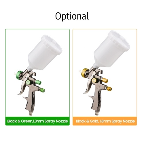LVLP 1.3mm Air Spray Gun Kit 600cc Fluid Cup Gravity Feed Air Paint Sprayer Mini Handheld 360-degree Paint Spraying Gun for Car Repair Furniture Surface Wall Painting DIY Models 