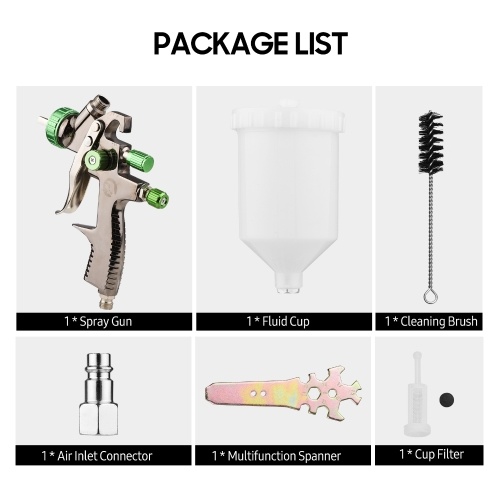 LVLP 1.3mm Air Spray Gun Kit 600cc Fluid Cup Gravity Feed Air Paint Sprayer Mini Handheld 360-degree Paint Spraying Gun for Car Repair Furniture Surface Wall Painting DIY Models 
