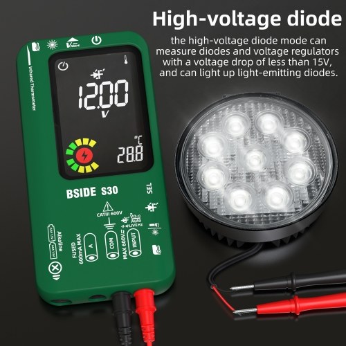 BSIDE 4in1 Digital Multimeter Infrared Thermometer Electric Test Pen Circuit Analyzer Detector 3.5inch LCD Color Display 
