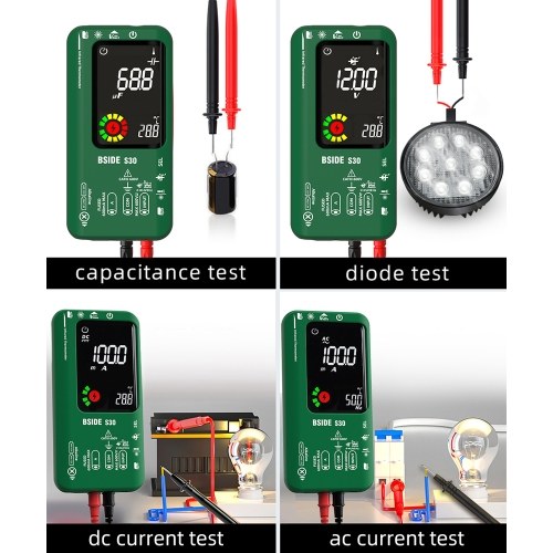 BSIDE 4in1 Digital Multimeter Infrared Thermometer Electric Test Pen Circuit Analyzer Detector 3.5inch LCD Color Display 
