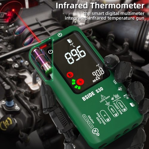 BSIDE 4in1 Digital Multimeter Infrared Thermometer Electric Test Pen Circuit Analyzer Detector 3.5inch LCD Color Display 