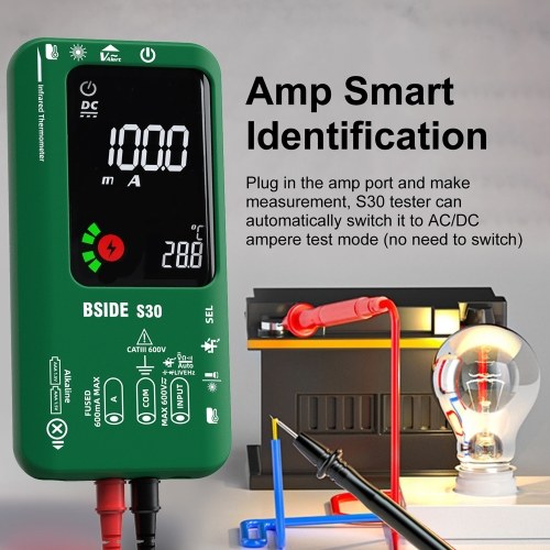 BSIDE 4in1 Digital Multimeter Infrared Thermometer Electric Test Pen Circuit Analyzer Detector 3.5inch LCD Color Display 